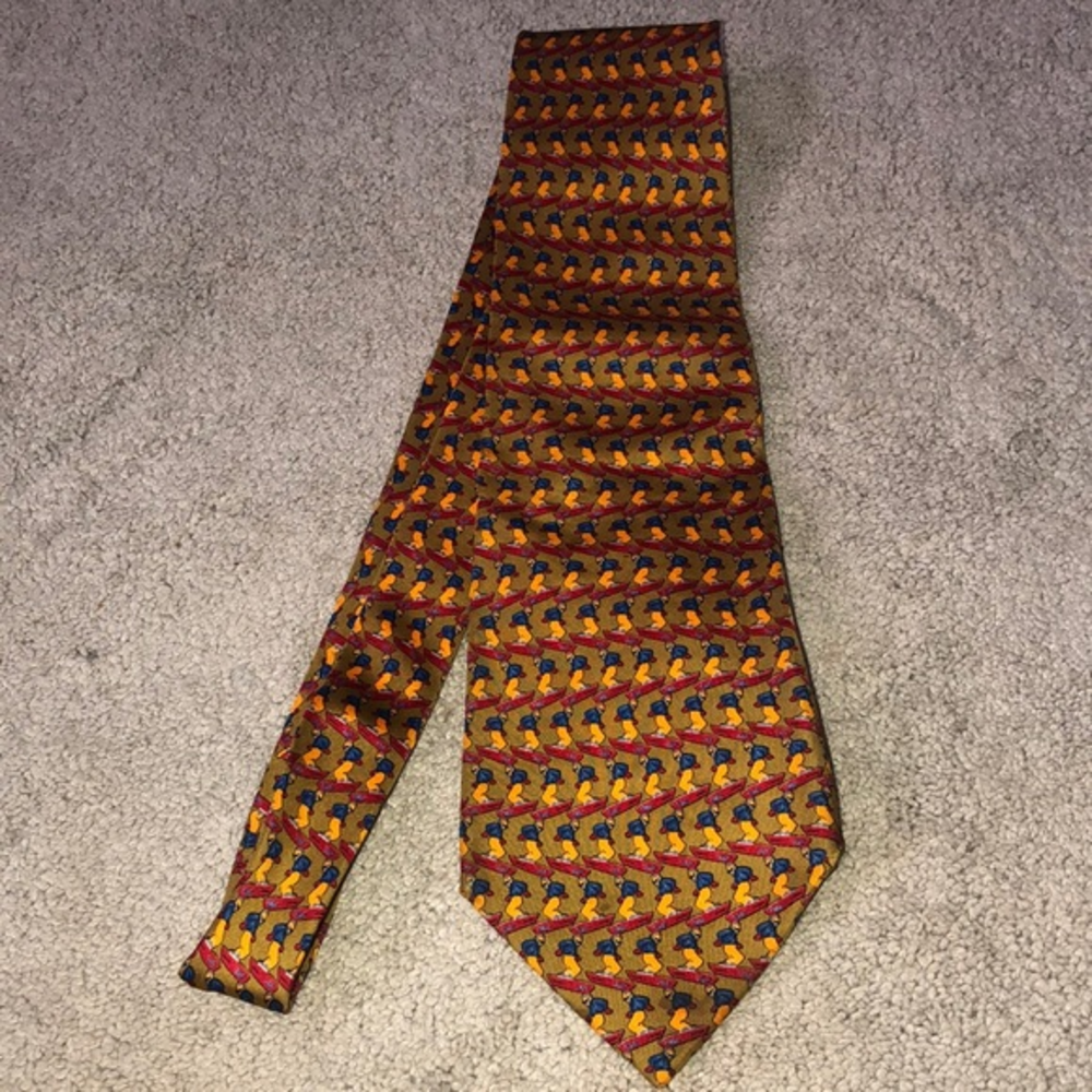 Banana Republic Silk Men’s Tie Snowboarder‎ print